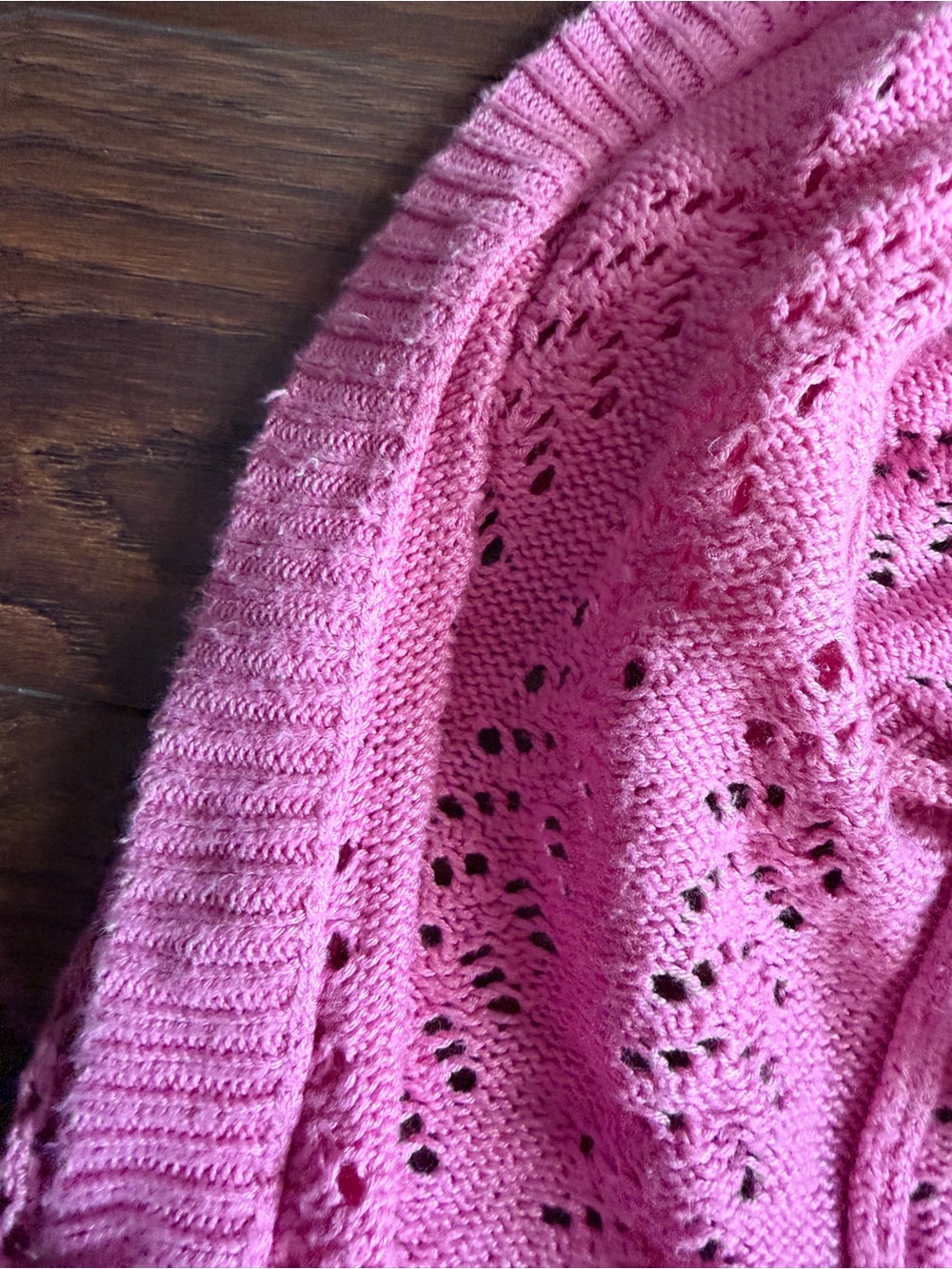 JohnPaulRichard Rose Pink Short-Sleeve Openwork V-Neck Cardigan - Picture 13 of 14